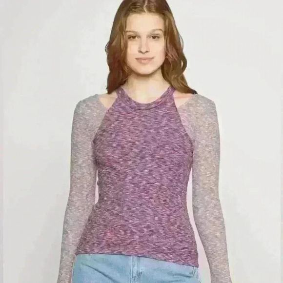 We The Free Tops - We the Free Shoulder Cut Out Long Sleeve Shirt Womens Size Medium